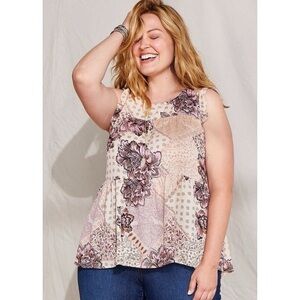 Maurice’s Patchwork Floral Babydoll Flowy Tank Top